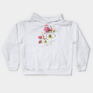 Tropical Flamingo and Flowers Kids Hoodie